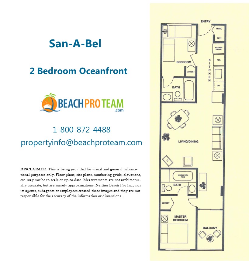 San-A-Bel Floor Plan - 2 Bedroom Oceanfront